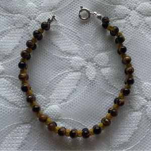 Brand New Tiger’s Eyes Stones Beaded Bracelet